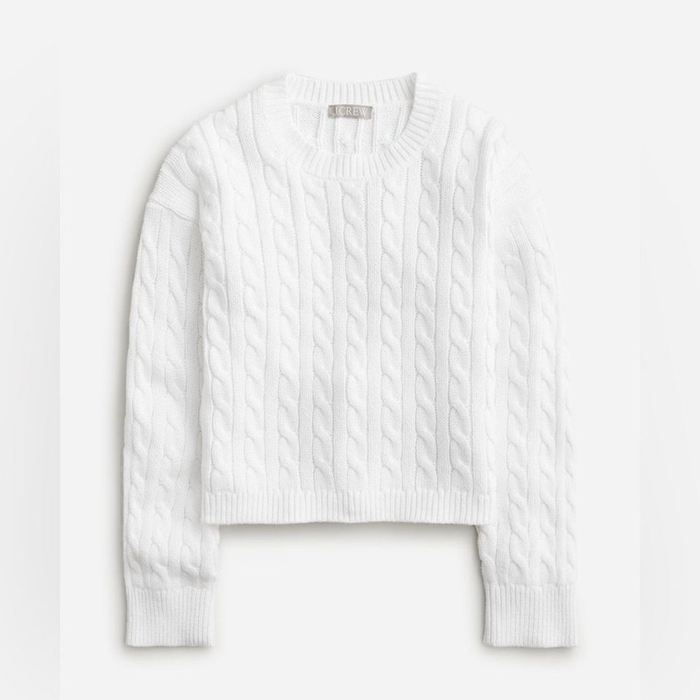 J. Crew Women's White Cable Knit Sweater Size Small White
